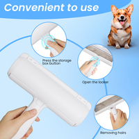 Brosse auto-nettoyante réutilisable pour poils de chien et de chat avec logo personnalisé, rouleau anti-poils pour animaux de compagnie, brosse de nettoyage pour animaux
