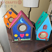 Puzzle de peinture maison d'oiseaux en bois DIY, jouets en bois non finis à construire et peindre pour activités artistiques DIY, activités de classe en plein air pour enfants
