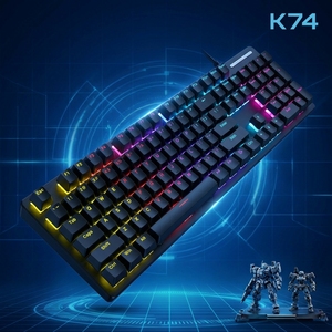 Teclado Mecánico para Juegos BAJEAL K74 Personalizado con Diseño Completo de 104 Teclas, LED, ABS, Doble Color, Inyección, Nuevo, USB, 12 Meses de Garantía - Product Image 6