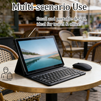 Tablet Bisnis 2-in-1 Baru 10.1 inci Octa Core MTK Android 12 1280x800 IPS 3GB RAM 64GB ROM WiFi 5G GSM USB-C dengan Keyboard