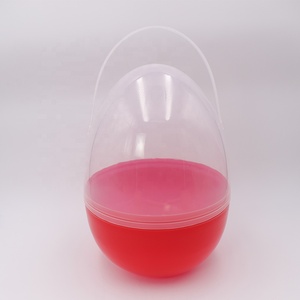 10 inch giant clear red plastic easter egg with handle decorations