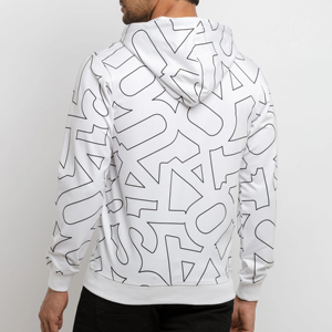 Sudadera con capucha completa para hombre, color blanco personalizado, venta al por mayor, algodón, forro polar, ropa casual urbana de fábrica - Product Image 6