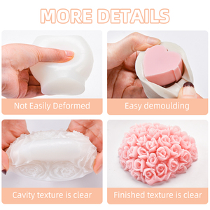 Moldes de silicona de fábrica SILKOLOVE, utilizados para hacer rosas dulces para el Día de San Valentín, velas aromáticas DIY y decoraciones navideñas para el hogar. - Product Image 6