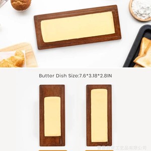 Mantequillera de madera con tapa abatible, forma rectangular, para almacenamiento en la cocina - Product Image 4