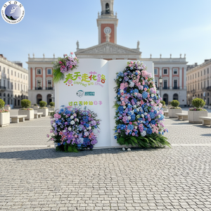 Sculpture de livre ouvert en fibre de verre sur mesure, célèbre sur Instagram, avec présentoir floral pour le printemps, pour centre commercial, parc, aire de jeux - Product Image 2
