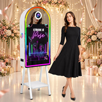 Nouvelle Cabine Photo Miroir Arc Magique avec Écran Tactile 32 Pouces – Machine Photobooth Instantanée pour Selfies