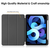 Couverture arrière tripliable en cuir PU pour iPad Mini 6 2021, avec porte-crayon, transparente, pour iPad Mini 8.3 pouces