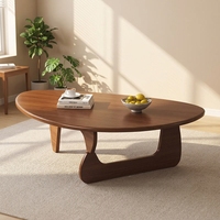 Table basse en bois massif de design japonais avec plateau en forme d'alien pour salon et balcon au style minimaliste moderne