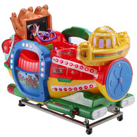 Machine d'arcade de parc d'attractions Kiddie Rides à jetons avec moteur à bascule électrique jeu de course pour enfants et poussoir de pièce de monnaie de voiture oscillante