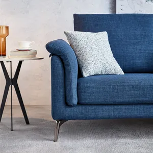 2022 new fabric sofa dark blue color corner with divan