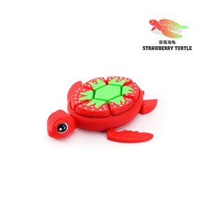 3D-geprinte watermeloen-schildpad fidget clicker - schattig fidget-speeltje met bevredigende knoppen, stressverlichtende bureau-gadget - Product Image 4