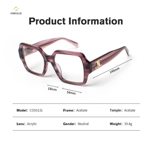 Omelle Best Seller donna <span class=keywords><strong>Vintage</strong></span> retrò occhiali da vista montature grandi dimensioni semplice Design classico irregolare acetato - Product Image 5