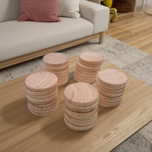 Petits cercles de <span class=keywords><strong>bois</strong></span> ronds naturels non finis-Puces d'artisanat de bricolage pour pièces de jeu de société et ornements - Product Image 2