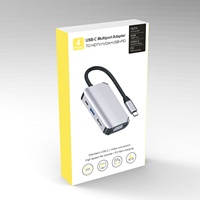 Docking Station Tipe-C Lintas-Batas dengan USB 3.0 untuk Hub VGA 6-Port Multi-Fungsi Berkabel