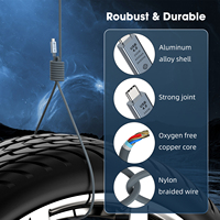 Cable de carga rápida Justlink USB4 PD240W de función completa, transmisión de datos de 40Gbps, 8K, 60Hz, HD, USB C, cable de datos, blindaje trenzado