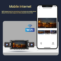360 °   Caméra de tableau de bord WIF Full View pour voiture, écran 3 pouces 1080P, grand angle, enregistrement 4 canaux, vision nocturne, enregistrement en boucle