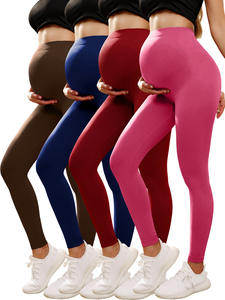 Leggings de <span class=keywords><strong>grossesse</strong></span> et de yoga grande taille en spandex/nylon respirant, anti-transpiration, séchage rapide, taille haute élastique, coupe intégrale - Product Image 2