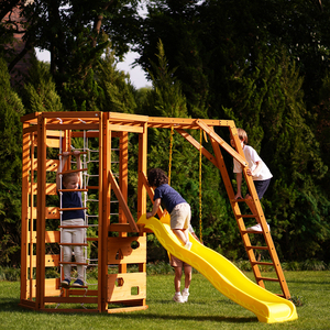 Juego de Parque Infantil Interior de Madera Ecológico Montessori 9 en 1 para Niños Pequeños, Incluye Escalera de Cuerda, Barra de Monos, Muro de Escalada y Tobogán - Product Image 2