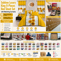 OEM/ODM Maßgefertigte 8-teilige King-Size Bettwäsche-Sets mit Blumendesigns Bedruckte Mikrofaser-Bettwäsche mit Passenden Vorhängen