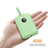 Vente chaude Ultra-Slim 10000mAh Power Bank 45W Charge Rapide Mobile Powerbank Chargeur Portable Batterie Pack avec Affichage LED