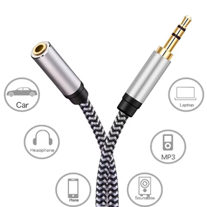 ניילון גבוהה קלוע כבלים אודיו 1.5 מ 'סטריאו coaxial סטריאו coaxial סטריאו 3.5 מ "מ ציפוי זהב עבור אוזניות רמקול מכונית מיקרופון - Product Image 4