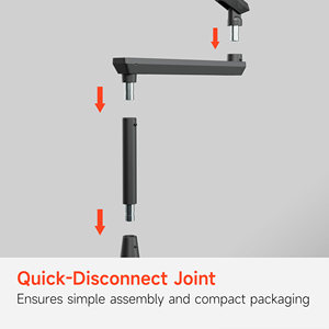 AUKI Adjustable Microphone Boom Arm Stand for Studio &amp; Podcast <strong>Desk</strong> Mount Black White <strong>Pink</strong> Color - Product Image 4
