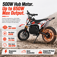 Mini moto électrique tout-terrain M3 pour enfants et adolescents, batterie amovible 36V 7.8Ah, moteur moyeu 650W, vitesse maximale 28 km/h, avant/arrière