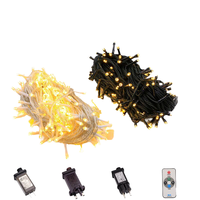 Guirlandes lumineuses de Noël LED pour l'extérieur, étanches, lumières féériques scintillantes, prise, arbre, décoration de classe, mariage, 10 m, vert, blanc chaud