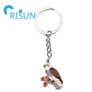 Llavero de halcón pigmeo de esmalte duro suave de Metal de fábrica Llavero de pájaro de oración Llavero de esmalte de halcón de águila calva personalizado - Product Image 5