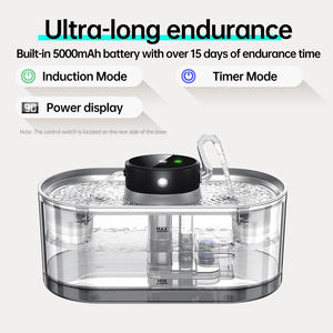 Fuente de agua inteligente de acero inoxidable para varios animales, para gatos y perros, desmontable, recargable, con luz LED, 1250 g, forma redonda - Product Image 4