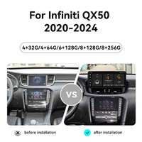 ZWNAV 14,5 pouces, autoradio sans fil CarPlay Android Auto DSP GPS OBD2, prise en charge d'Airplay pour Infiniti QX50 2020-2024