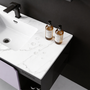 <span class=keywords><strong>Meuble</strong></span>-lavabo compact de style <span class=keywords><strong>scandinave</strong></span> avec comptoir en quartz, miroir, design épuré, qualité supérieure abordable et très appréciée - Product Image 4