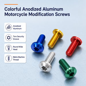 Tornillos de máquina Torx de aleación de aluminio CNC M5 M6 anodizados de colores para modificación de carenados de motocicleta, tornillos decorativos para carrocería - Product Image 2