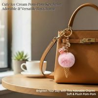 Porte-clés créatif réaliste en forme de crème glacée d'été, breloque de sac en peluche douce d'hiver, pendentif en forme de crème glacée