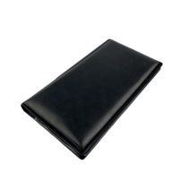 Porta Facturas de Restaurante de Cuero PU PVC Negro con Logotipo Personalizado, Estilo Carpeta con Clip para Restaurantes