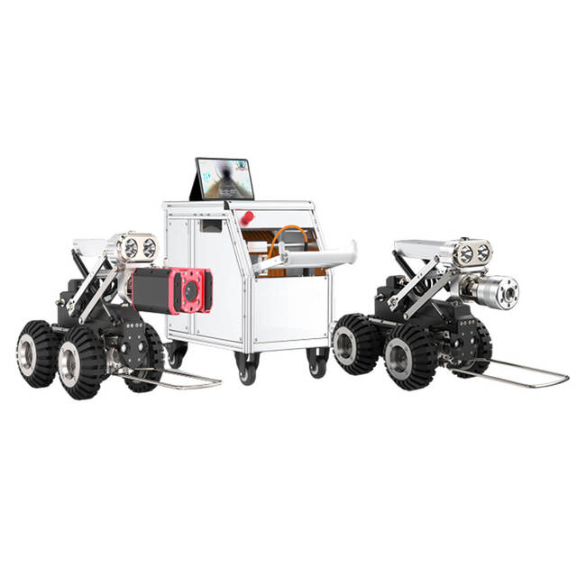 HD Pipe Inspection Robot with Dual CCD Camera Head Crawler System IP68 Waterproof Memory Card Storage 1 Year Warranty