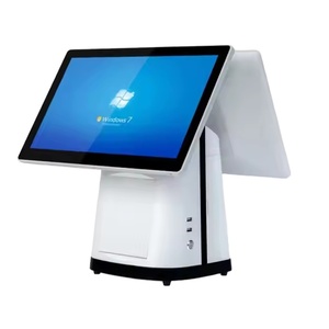 Système de point de vente intelligent à double écran de 15,6 pouces avec imprimante de reçus intégrée de 58 mm, prix abordable, <span class=keywords><strong>caisse</strong></span> <span class=keywords><strong>enregistreuse</strong></span> pour supermarché et commerce de détail - Product Image 1