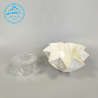 Boîte à fleurs transparente recyclable avec logo personnalisé imprimé en usine en Chine, avec poignée en papier gaufré pour l'emballage de sushis et de restauration rapide