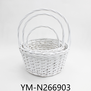 <span class=keywords><strong>Panier</strong></span> à fruits tissé à la main mélangé à des copeaux de bois de saule, <span class=keywords><strong>panier</strong></span> à fleurs circulaire fait à la main - Product Image 6
