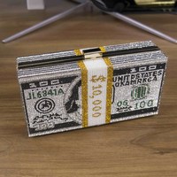 Nouveau Style femmes soirée pochette strass Dollar pantoufles brillant diapositives luxe sac à main sac de haute qualité lambrissé conception