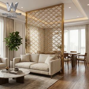 Panel de Acero Inoxidable 304 Dorado Personalizado, Divisor de Espacios Moderno y Minimalista con Corte Láser para Sala de Estar, Restaurante, Vestíbulo - Product Image 6