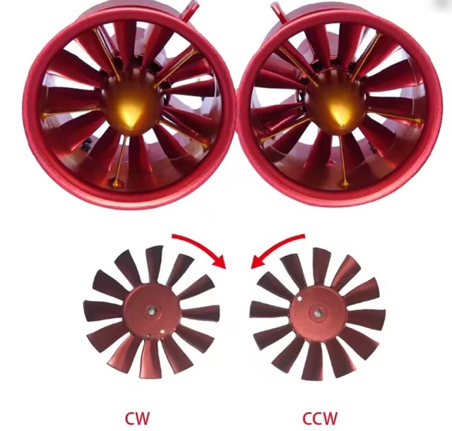EDF 90mm Full Metal Ducted Fan 12 Blades CW or CCW with 6S 4250 KV1750 Motor Set Drone Remote Controlled Aircraft UAV