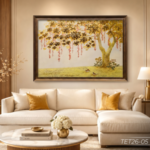 Peinture murale paysagère artisanale du Vietnam, décoration de luxe pour la maison, service OEM ODM - Product Image 5