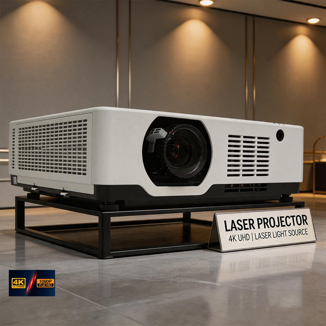 SMX MX-LK6500 6500 Lumens 4K Laser Projector with 30,000-Hour Lifespan Quiet Operation Built-In Speaker Network Control 3D Ready