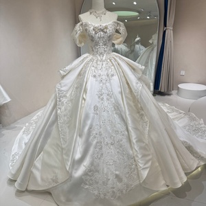 Vestido <span class=keywords><strong>de</strong></span> <span class=keywords><strong>Novia</strong></span> <span class=keywords><strong>de</strong></span> Gala DW0205 con Pedrería, Satén, Hombros Descubiertos y Cola Catedral Jancemebr - Product Image 6