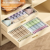 Boîte de rangement pour sous-vêtements en plastique avec séparateurs télescopiques 3-en-1, organiseur de soutien-gorge, sous-vêtements et chaussettes, design moderne, compartiments extensibles