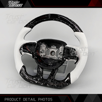 Volant en cuir en fibre de carbone forgé argenté personnalisé pour Dodge Charger Challenger Hellcat Charger Challenger SRT RT
