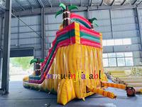 Pour la vente en gros. Toboggan aquatique commercial en forme de palmier, toboggan gonflable, château gonflable en PVC, toboggan aquatique.