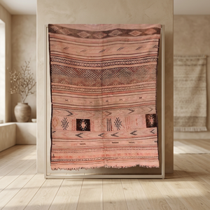 Tapis marocain Kilim de qualité supérieure en laine berbère, tissé à la main, à poils ras, motif géométrique, pour salon, vente en gros - Product Image 5