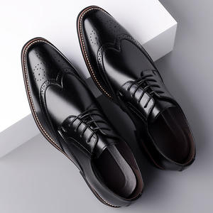 2025 nouveau Style hommes britannique en cuir véritable affaires chaussures formelles sculpté Brogue à lacets Derby bout pointu solide grande <span class=keywords><strong>taille</strong></span> - Product Image 4